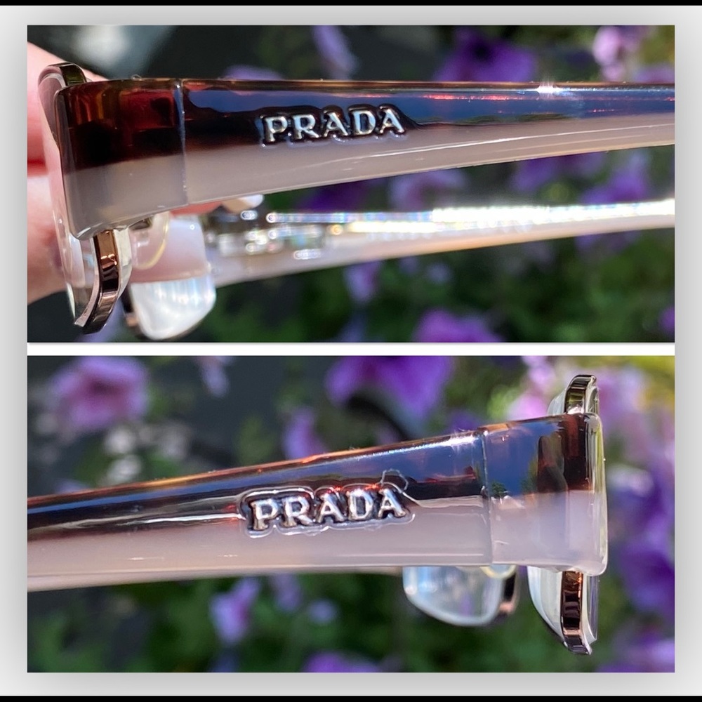 Prada Glasses 👓 Authentic 👓 Silver/Brown/Tan - Picture 11 of 11